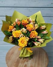 Букет цветов из:  Альстромерии и Розы #REPLACE_PRED# Павловском Посаде