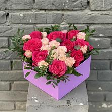 Цветочная композиция из Розы в коробке в Павловском Посаде