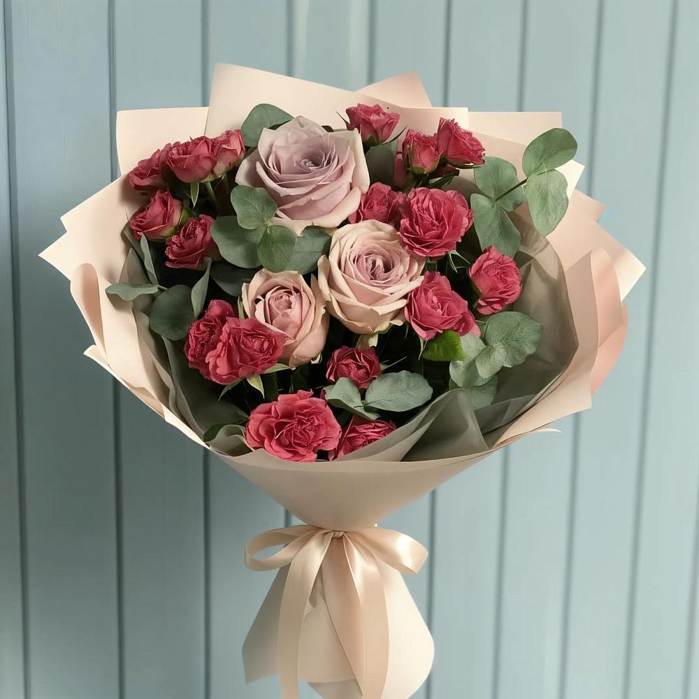 Букет цветов из: Гвоздики и Розы в Павловском Посаде
