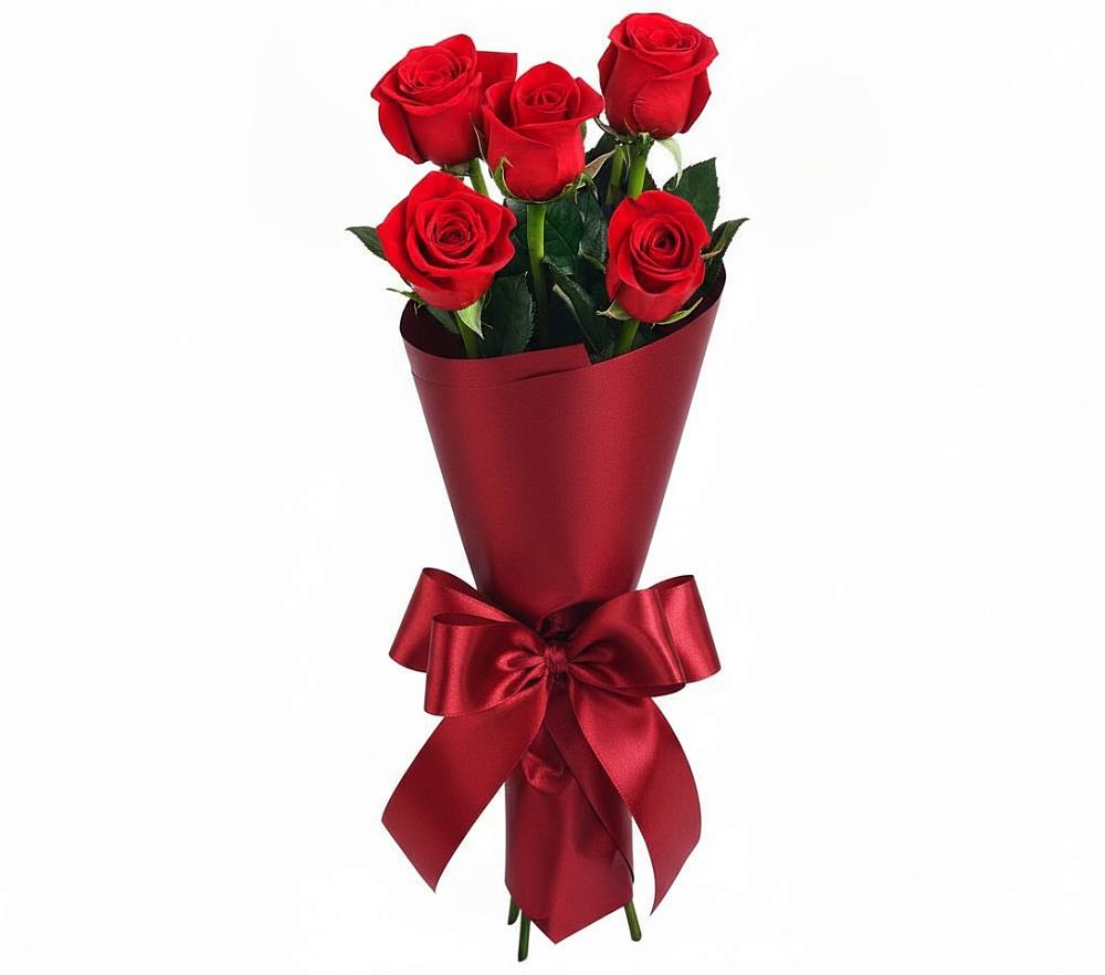 Букет 5 Красных роз Эдлесс Лав в Павловском Посаде