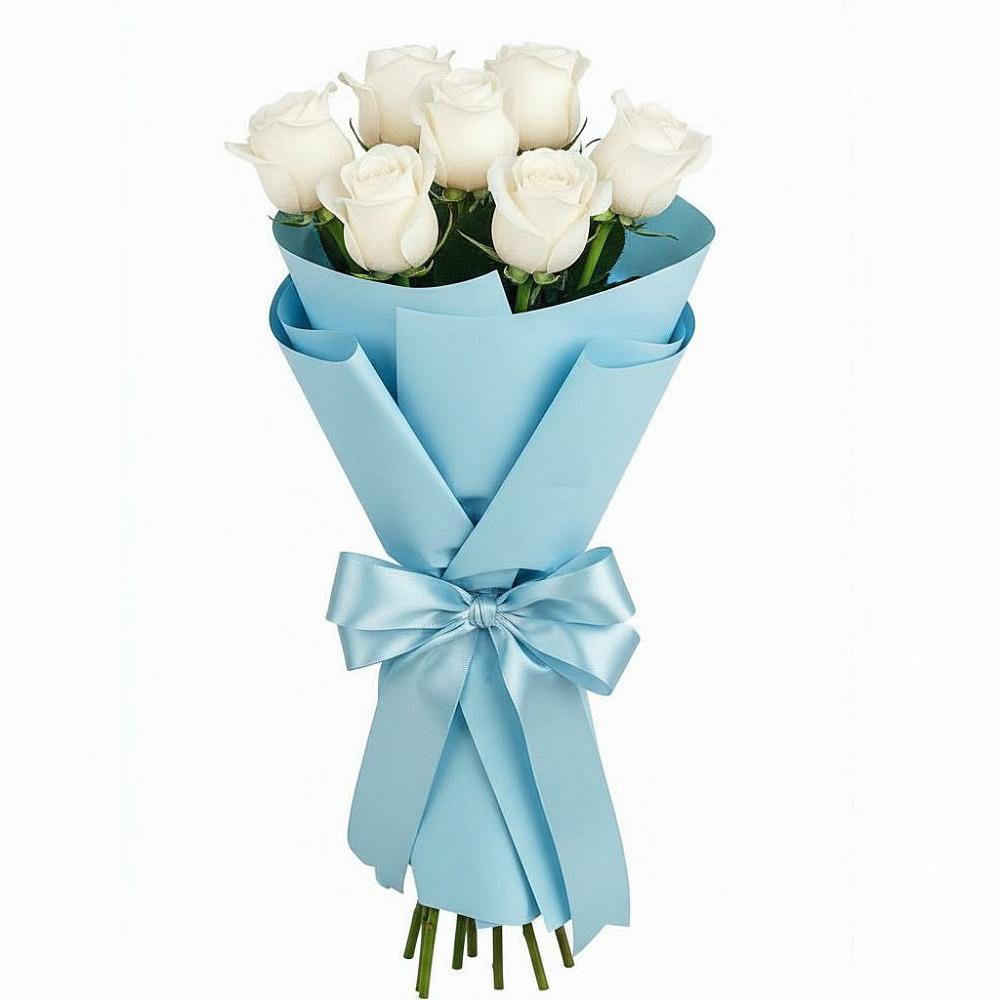 Букет 7 белых роз Проуд в Павловском Посаде