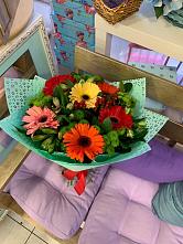 Букет цветов из:  Герберы, Хризантемы и Альстромерии #REPLACE_PRED# Павловском Посаде