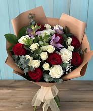 Букет цветов из:  Розы и Альстромерии в Павловском Посаде