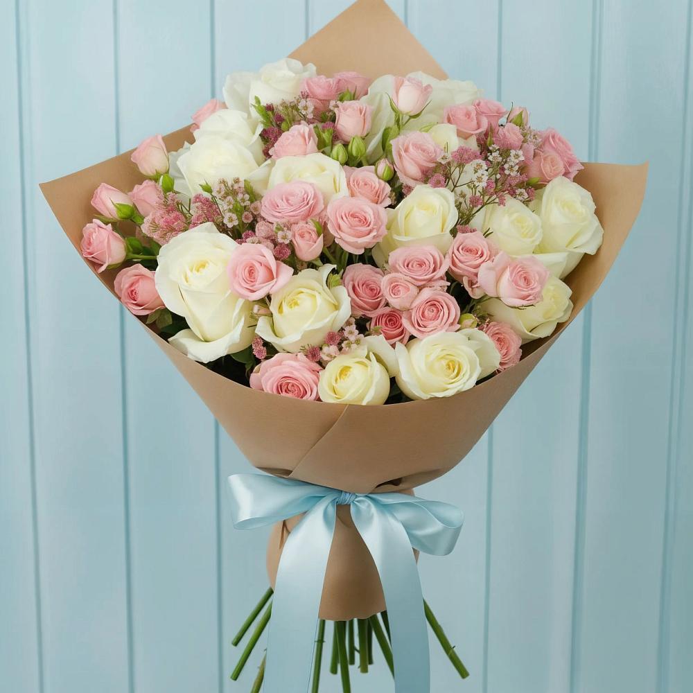 Букет цветов из: Розы в Павловском Посаде