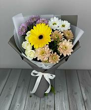 Букет цветов из:  Розы, Герберы и Хризантемы в Павловском Посаде
