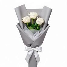Букет 3 белые розы в Павловском Посаде