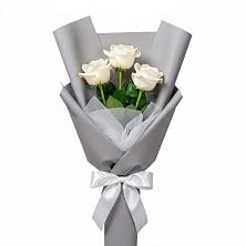 Букет 3 белые розы в Павловском Посаде