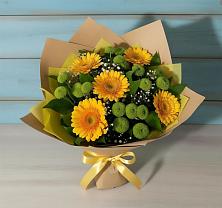 Букет цветов из:  Герберы и Хризантемы в Павловском Посаде