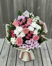 Букет цветов из:  Альстромерии, Гвоздики, Розы и Хризантемы #REPLACE_PRED# Павловском Посаде