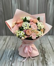 Букет цветов из:  Гвоздики, Розы и Хризантемы в Павловском Посаде