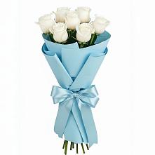 Букет 7 белых роз Проуд в Павловском Посаде