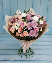 Букет цветов из:  Хризантемы, Розы и Альстромерии #REPLACE_PRED# Павловском Посаде