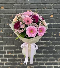 Букет цветов из:  Герберы и Хризантемы в Павловском Посаде