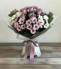Букет цветов из:  Хризантемы и Розы в Павловском Посаде