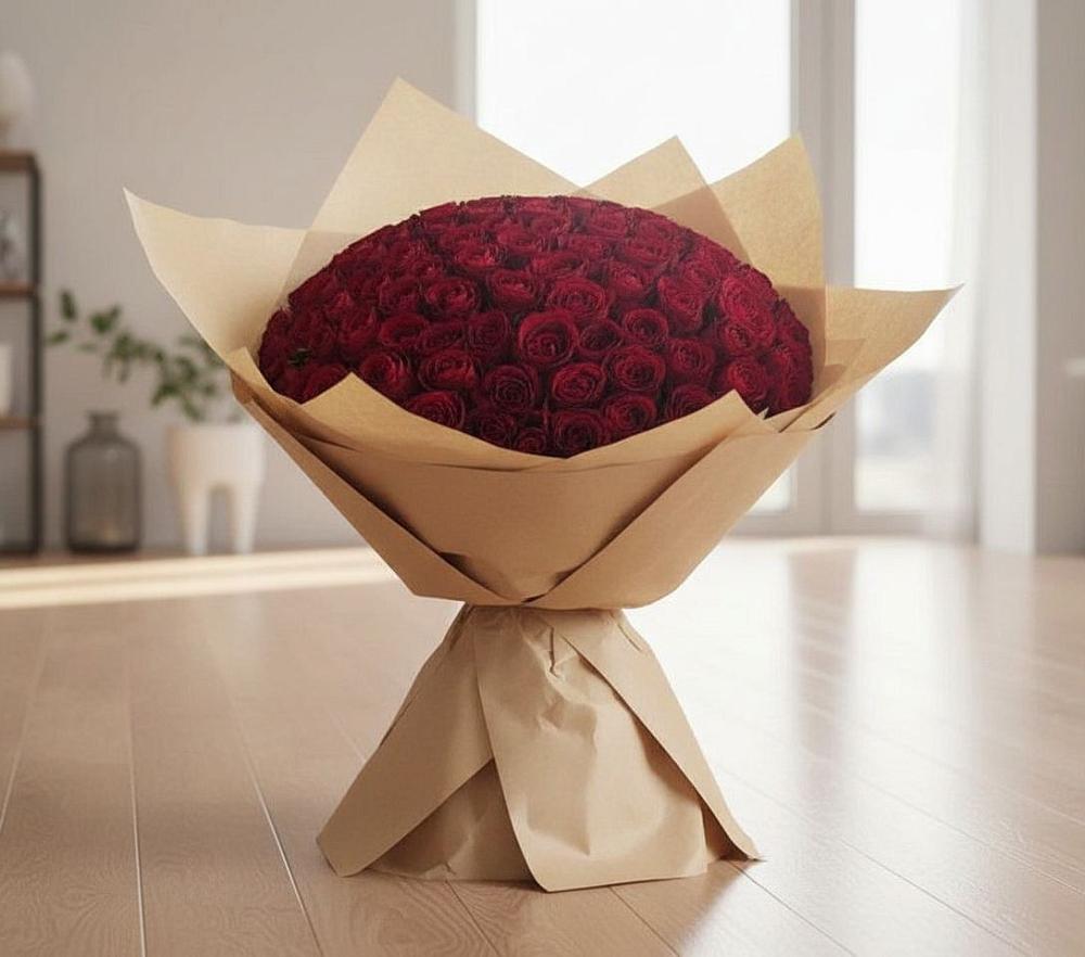 Букет 101 Красная роза в Павловском Посаде