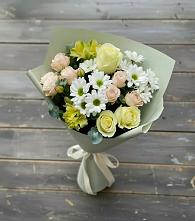 Букет цветов из:  Альстромерии, Розы и Хризантемы в Павловском Посаде