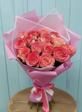 Букет 15 Розовых роз Равель в Павловском Посаде