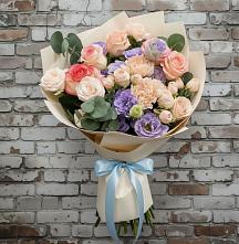 Букет цветов из:  Розы, Лизиантусы и Гвоздики #REPLACE_PRED# Павловском Посаде